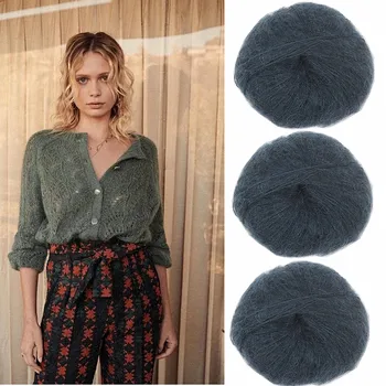 

25 g / 325 m / Ball Angola Amorous Feelings Thin Mohair Wool Yarn Plush Fine Wool Crochet Hand Knitting