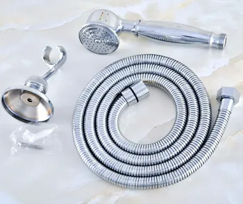 

Polished Chrome Brass Bathroom Telephone Shape Hand Spray Bracket Handheld Shower head 1.5m Hand Held Shower Head Hose mhh024
