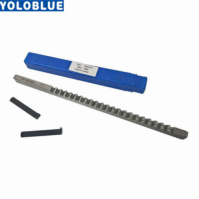 HSS Broach 3/8 C Push-Type Keyway Broach Inch Size Cutting for CNC Machine Tools with Shims