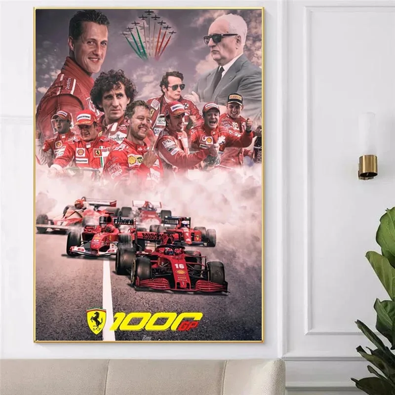 Formula One Poster F1 Vettel Leclerc Alonso Hamilton Ferrari Racing Canvas  Print Painting Wall Art Modern Living Room Decoration