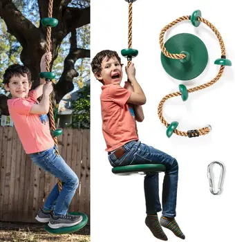 

Tree Swing Gym Climbing Rope w/Platforms&Disc Swing Seat Playground Kids Outdoor
