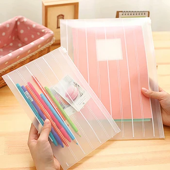 

High Capacity Pencil Case Transparent School Pencil Bag Pocket Stationery Supplies Office Document File Holder File Bag