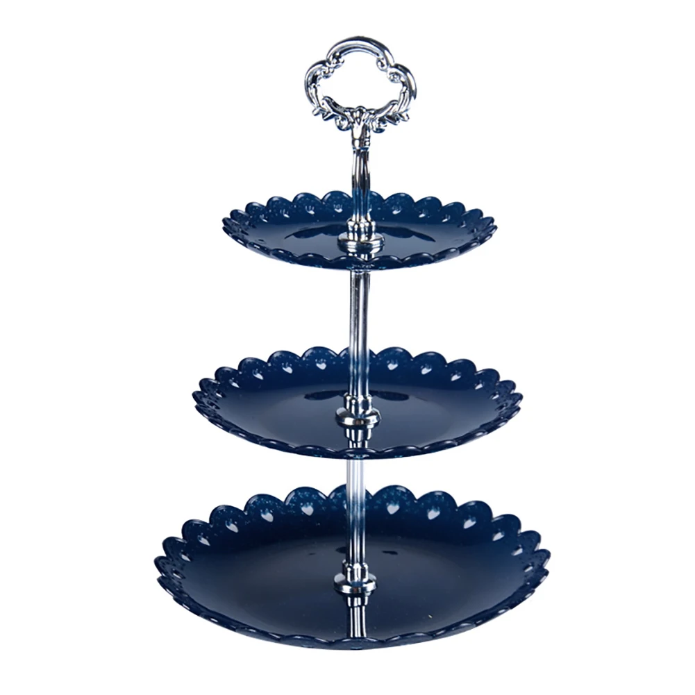 

3 Layers Plastic Cake Stand Afternoon Tea Wedding Plates Party Tableware Bakeware Cake Shop Rack Dessert Snack Tray