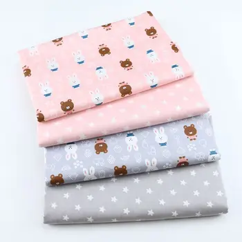 

160cm*50cm bunny bear Newborn baby kids Cotton Fabric Printed Cloth Sewing Quilting bedding apparel dress patchwork fabric