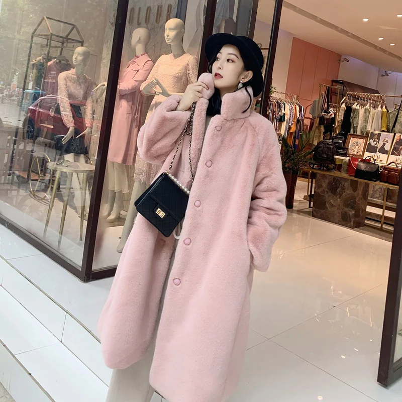 New Winter Coat Women Fur Coat Lapel Oversize Faux Fur Coat Ladies Thick Warm High Quality Overcoat Female D888