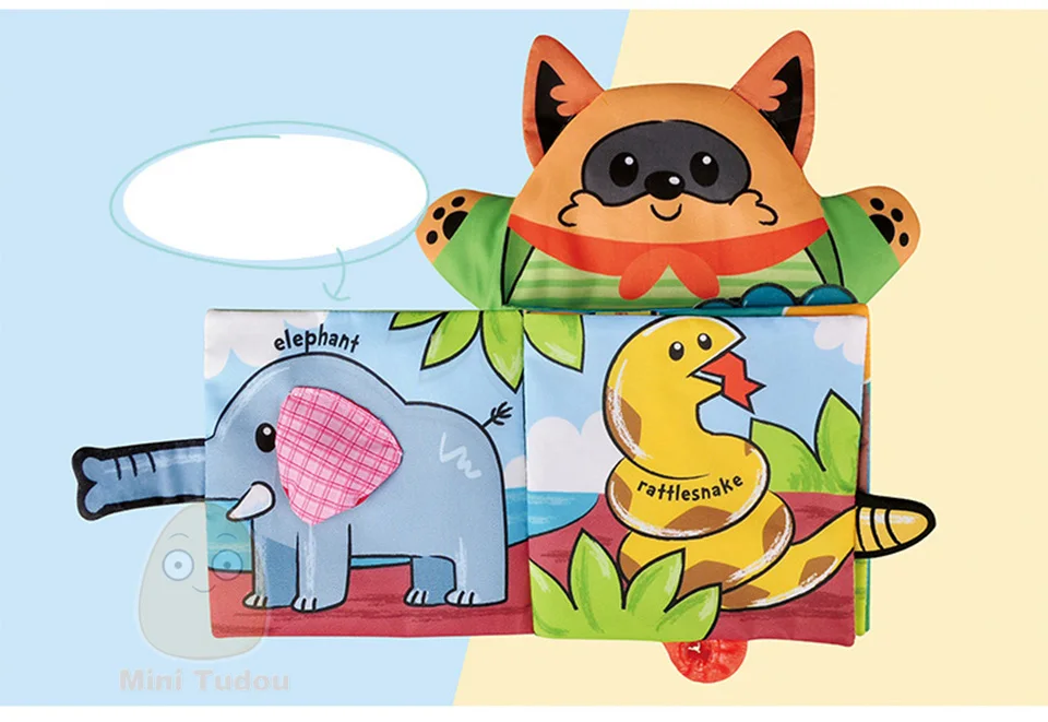 Brinquedos do Bebê Silenciosos dos Desenhos Educativos para Recém-nascidos Meses Livros Animados Animal Dedo Fantoche Pano Livro Brinquedos Pai-criança Interação 0-12 9 Computers & Electronics