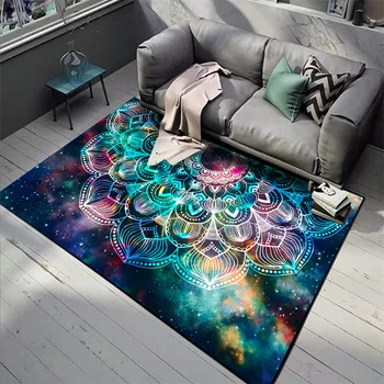 

Wishstar Colorful Manadal Flower 3D Carpet Rectangle Floral Star Sky Girl Bedroom Rug Bathroom Mat Kitchen Rug