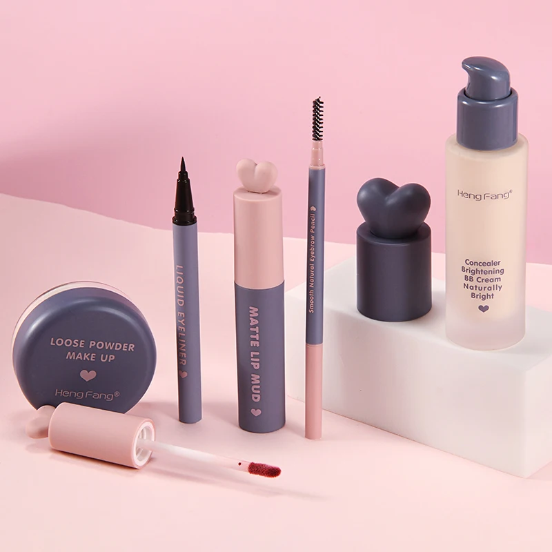 6PCS Makeup Set Waterproof Long-lasting Lipstick Eyebrow Pencil Air Cushion BB Cream Eyeliner Make Up Beauty Cosmetics Kit TSLM2 | Красота и