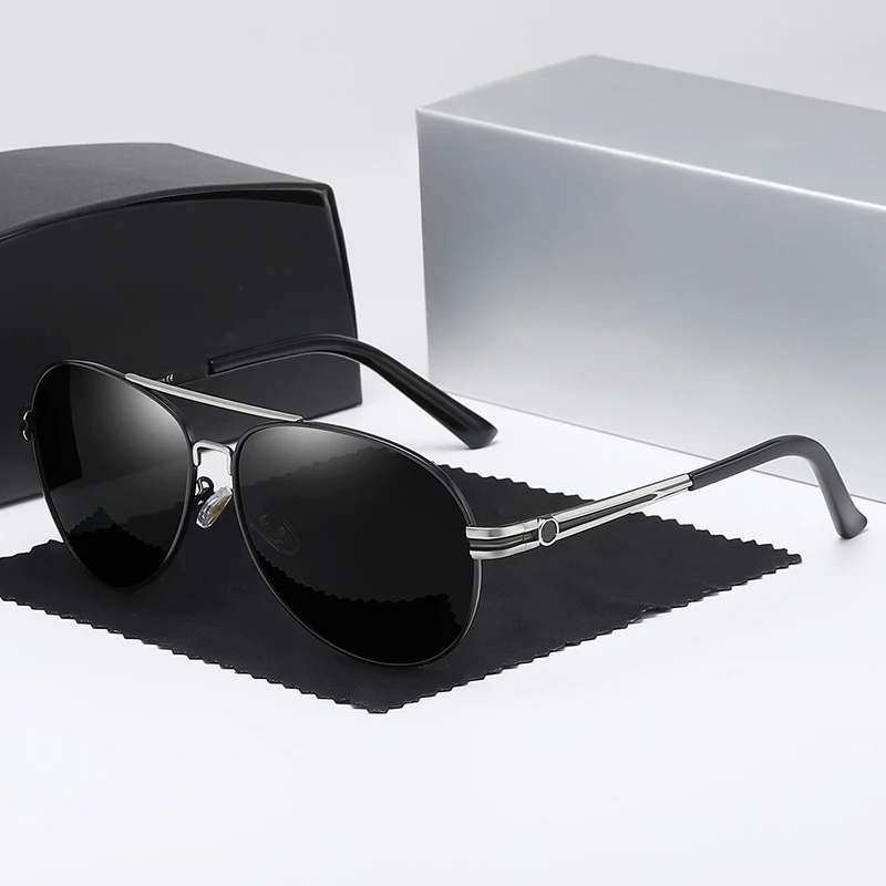 

Retro Brand Mercede Sunglasses Men Pilot Light Metal Anti-Vertigo UV400 Polarized Glasses For Driving Fishing Gafas De Sol 613