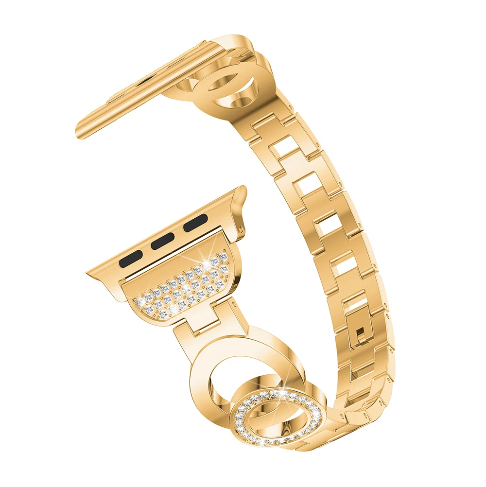 Женский ремешок для часов Apple Watch band 38 мм/42 мм/40 мм/44 мм ремешок из нержавеющей стали с бриллиантами для iwatch series 4 3 2 1 браслет
