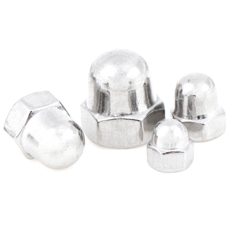 

10Pcs 304 Stainless Steel M3-M12 Cap Nut Nut Decorative Screw Cap Cap Ball Cap Nuts