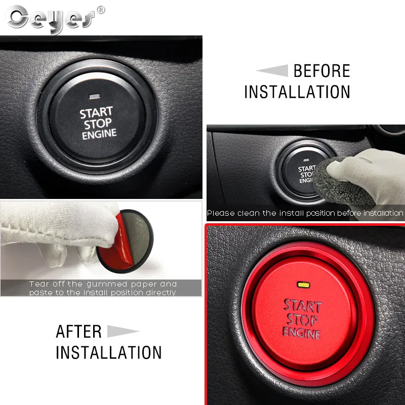 Ceyes для Mazda 3 Axela авто двигатель зажигание старт стоп кольцо чехол на кнопках аксессуары для интерьера наклейки для автомобиля
