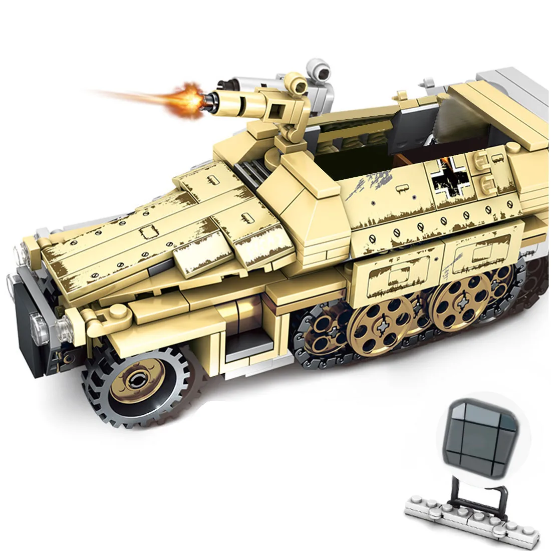 355 шт. Германия 50. KFZ.251 бронированный автомобиль Swat ww2 маленький строительный блок для строительных блоков бренды