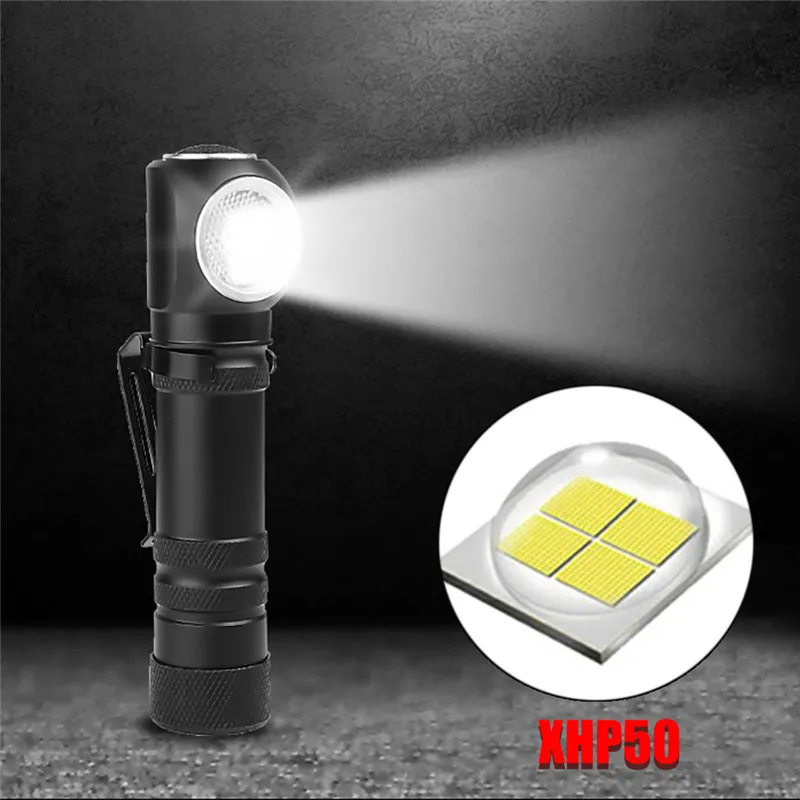 Rechargeable XHP50 Work Light Torch Flashlight With Magnet Can Be Used As Headlamp IP65 Led Flashlight 11x3x3CM Lanterna 40NOV2608
