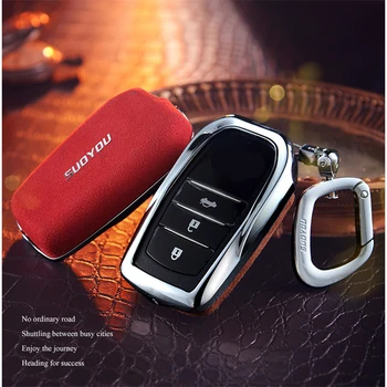 

Zinc alloy Suede Fur Car Key Case Auto Key Protection Cover For Toyota CROWN Camry COROLLA Car Holder Shell Accessories keychain