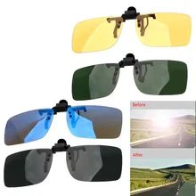 Car Driver Goggles Anti-UVA UVB Polarized Sunglasses Driving Night Vision Glasses Lens Clip Glasses Accessorie Women Men General unisex polarized clip on sunglasses near sighted driving night vision lens anti uva anti uvb cycling riding sunglasses clip