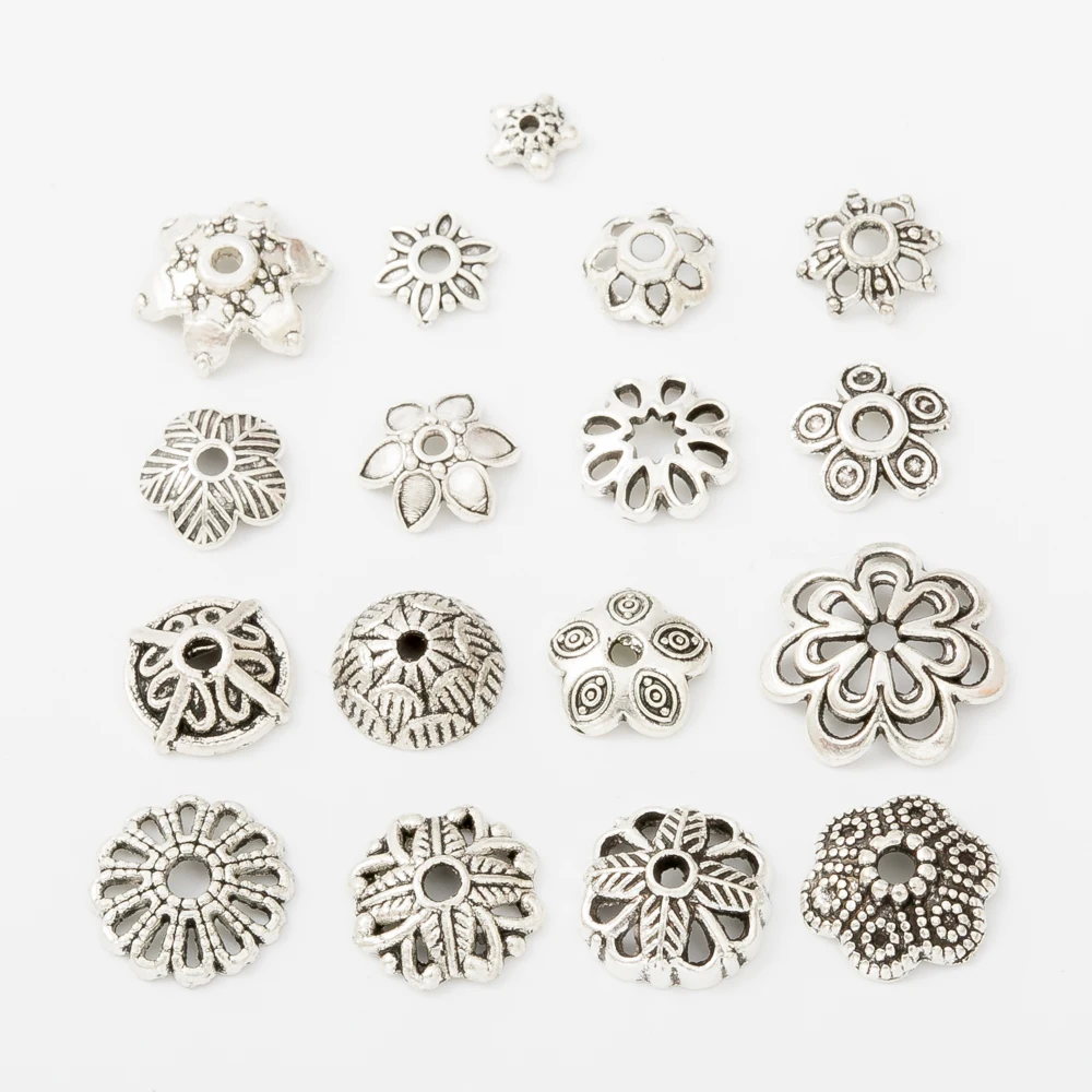 

17pcs Bead cap Vintage zinc alloy metal pendant charms for diy jewelry making 4992-5009