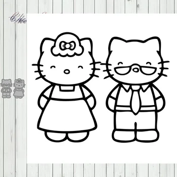 

Metal Cutting Dies Cat couple For Scrapbooking Craft Dies Cut Stencil Card Making Album Sheet Decoration