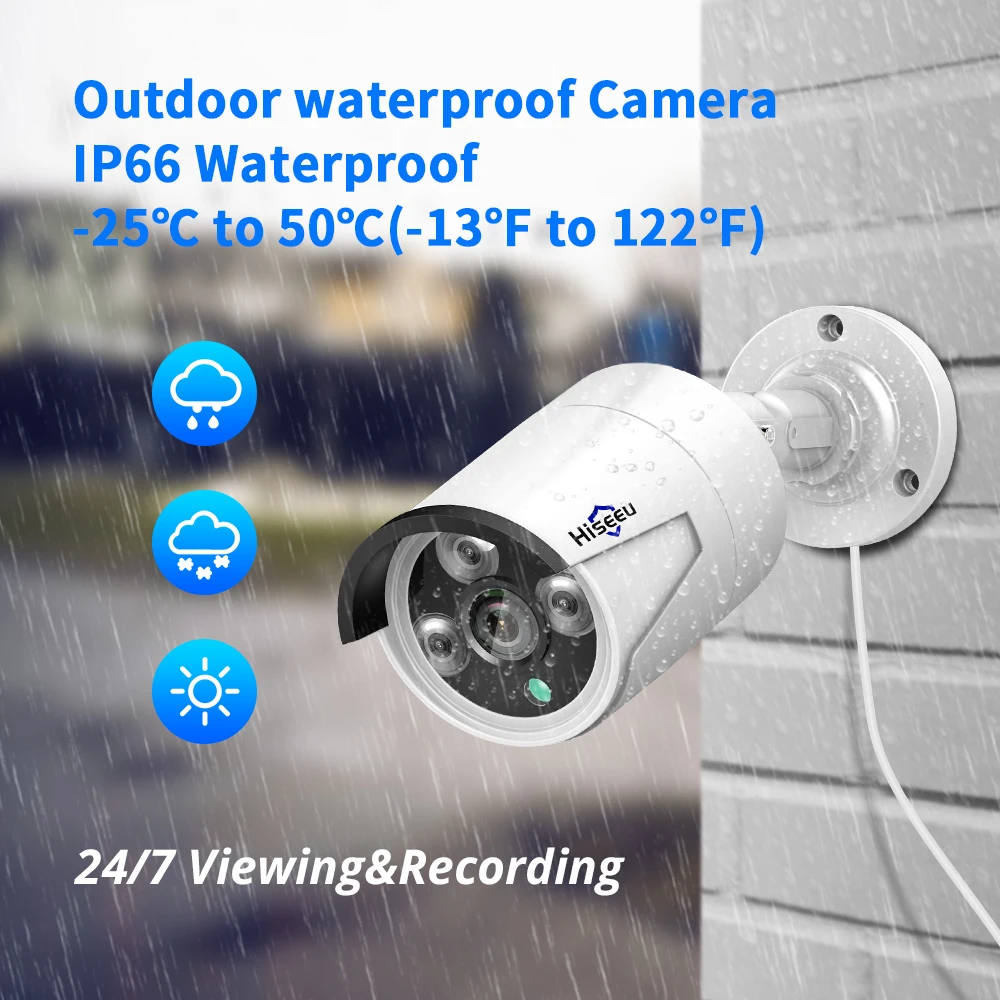 Камера Наружного видеонаблюдения Hiseeu 4 шт./лот МП POE IP H.265|camera 360 degree|ip cctvcctv camera |