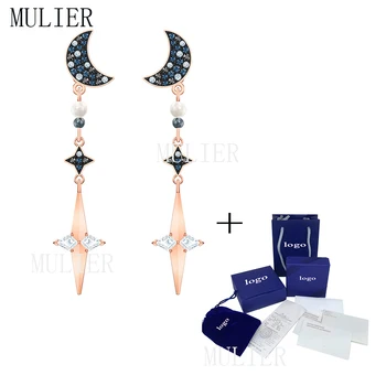 

MULIER 2019 SWA SYBOLIC Collection Earrings Exquisite Compact Moon Decoration Design 5489533 Women Daily Wild Accessories