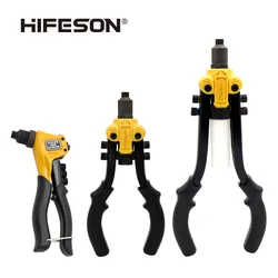 HIFESON – pistolet à Riveter manuel, Kit de rivetage à la main, écrous, pistolet à ongles, outils de réparation ménagers, tirer pistolet à saule, inserts de rivet filetés 