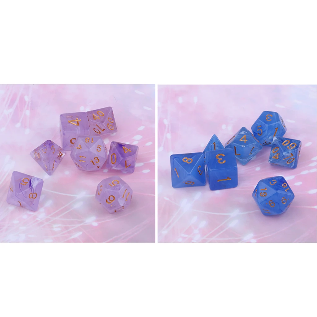 10pcs Multi-Sided Dice Polyhedral Dice D4 D6 D8 D10 D&D Role Play Game Club Bar Game Player Accessories