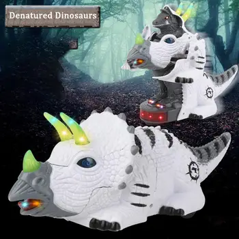 

New Dinosaur Transformed Electric Toy Car Robot Automatic Dinosaur Deformation Car With Light Music Dinosaur Model Car For Kids