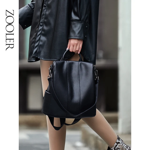 ZOOLER Backpack Soft Leather Shoulder Bags For Women Multi-Function Small Bagpack Female School Backpacks For College Girls#Z176