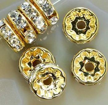 

hrt3r 10mm Mixed Color Lot Crystal Rondelle Spacer Silver Plated metal Bracelet necklace DIY hot new arrival