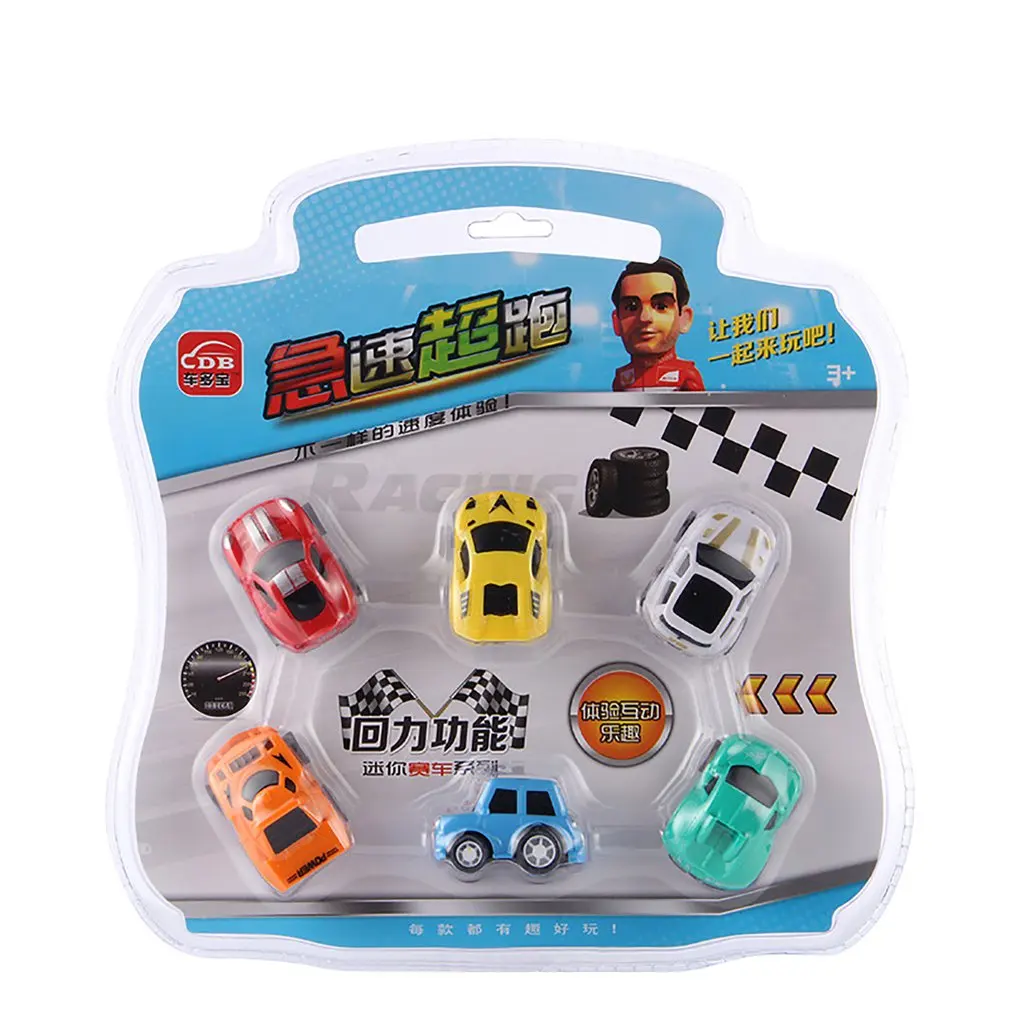 

6pcs/set Creative City Supersport Car Mini Rapid Racing Vehicle Sets Building Blocks Pulling Back Model GC025085