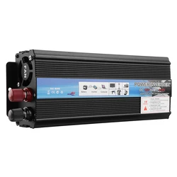 Onduleur solaire de voiture, convertisseur de tension 12V 24V 220V 5000W Pe ak, convertisseur de tension 12V à 220V, Style noir 