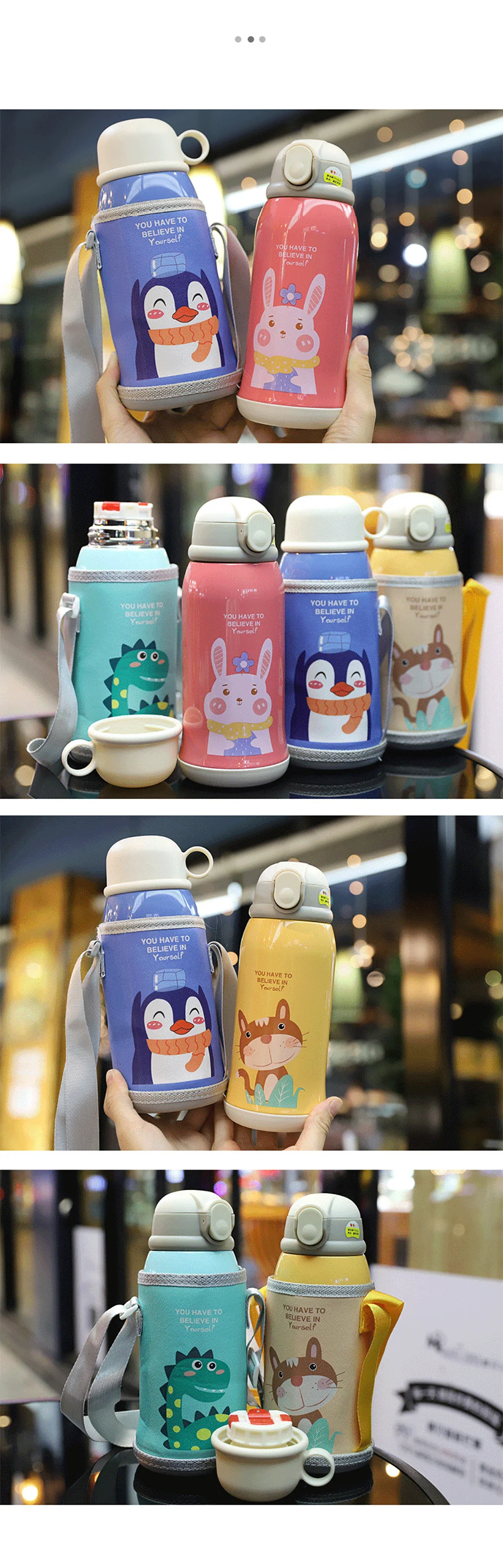 20oz Kids Cartoon Drinking Bottles Double Layers 316 Stainless Steel Water Thermos  Children Insulated Cups Portable Home School - AliExpress