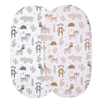 

Baby Bassinet Sheet Waterproof Stretch Fitted Changing Pad Cover Cute Cartoon Crib Fitted Sheets For Newborn Baby Boys & Girls