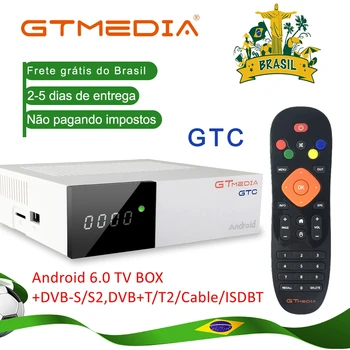 

GTMedia GTC Satellite Receiver DVB-S2/T2/Cable ISDBT Android 6.0 Digital Tuner smart Set Top Box Full HD 1080P Decoder Brazil