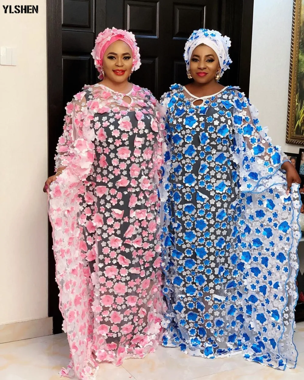 7 Colors Africa Dress African Dresses for Women 2 Piece Set Dashiki Embroidered Traditional Boubou African Clothes Muslim Dress 03