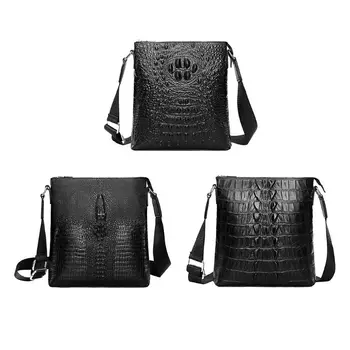 

Fashion Men's Crocodile Pattern Leather Business Crossbody Bag Male Multifunction Small Messenger Shoulder Sling Zipper Tote Bag