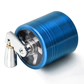 

4-Layer 55mm Zinc Alloy Metal Herb Crusher Grinder With Mill Handle Spices Grinder Leaf Crusher Smoke Muller Tool