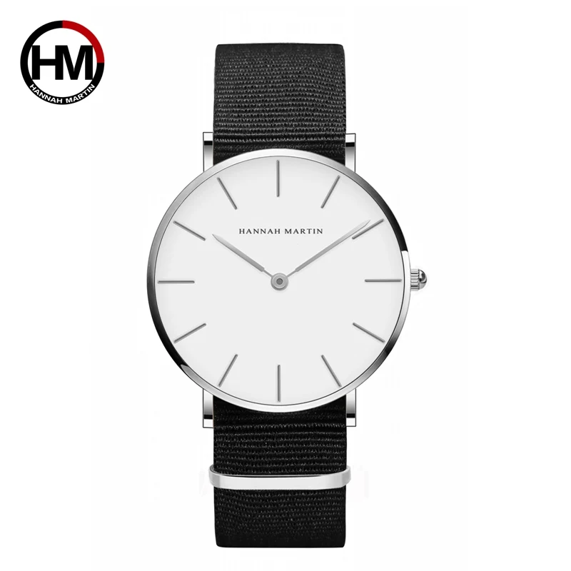 Quartz Watch Classic Nylon Strap Japan Quartz Movement Fashion Casual Wrist Watch Fabric thin Canvas Wristwatch For Women