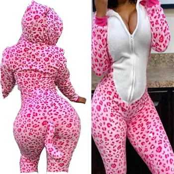 

Sexy lingerie sexy leopard print cat costume role play long sleeve sexy pajamas