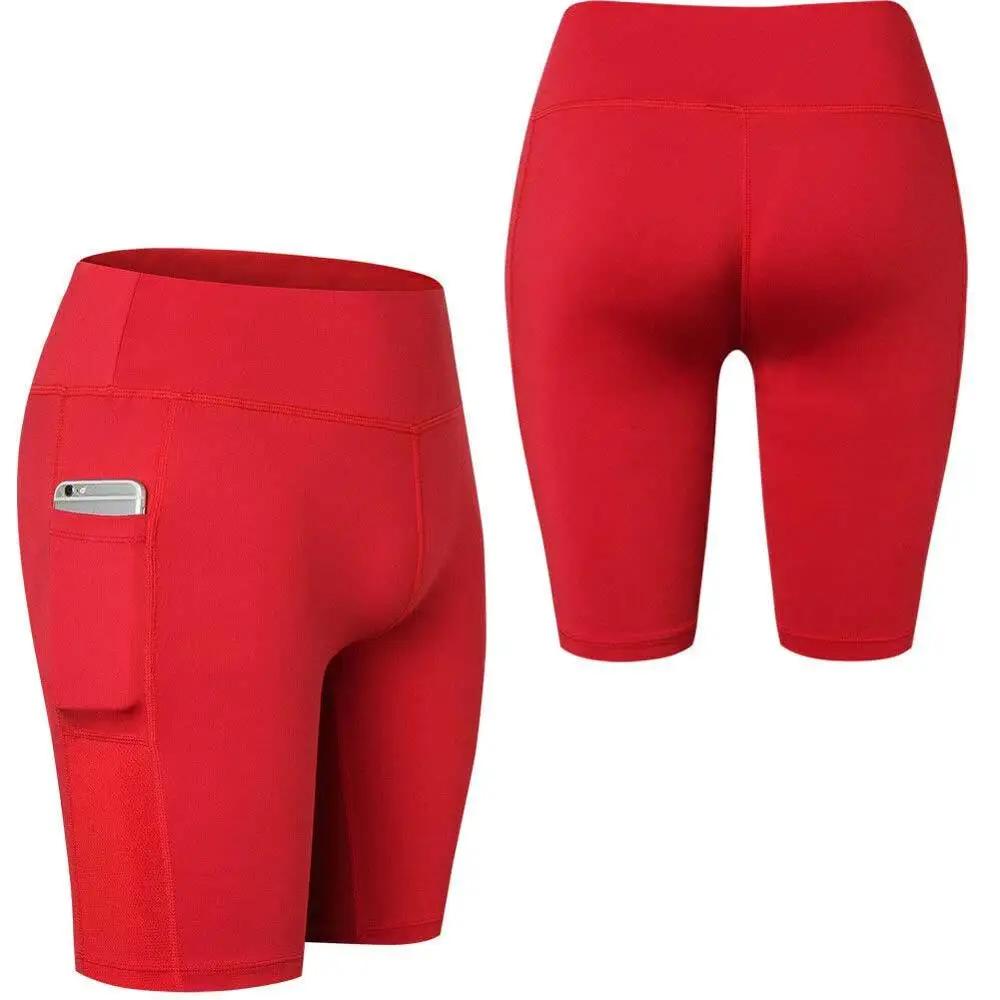 Red JGS1996 Высокая талия шорты для йоги Леггинсы Тренажерный Зал Фитнес, спорт без просвечивания спортивные штаны для йоги - Цвет: Red