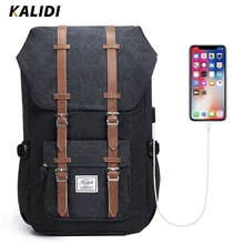 KALIDI حقيبة لابتوب على ظهره 15.6-17.3 بوصة للرجال النساء السفر المدرسة شنطة لحمل macbook الهواء برو 15 17 دفتر الأزياء حقيبة USB(China)