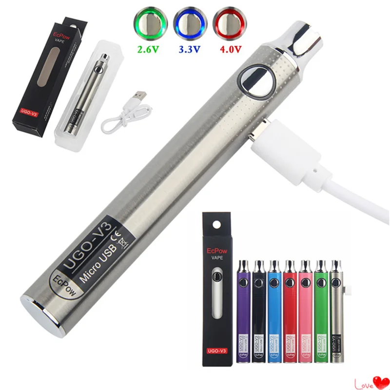 100% оригинал UGO V3 + USB зарядное устройство электронная сигарета 510 Vape батарея Preaheat Регулируемое напряжение Mod fit CBD масляный распылитель 100% оригинал UGO V3 + USB зарядное устройство электронная сигарета 510 Vape батарея Preaheat Регулируемое напряжение Mod fit CBD масляный распылитель