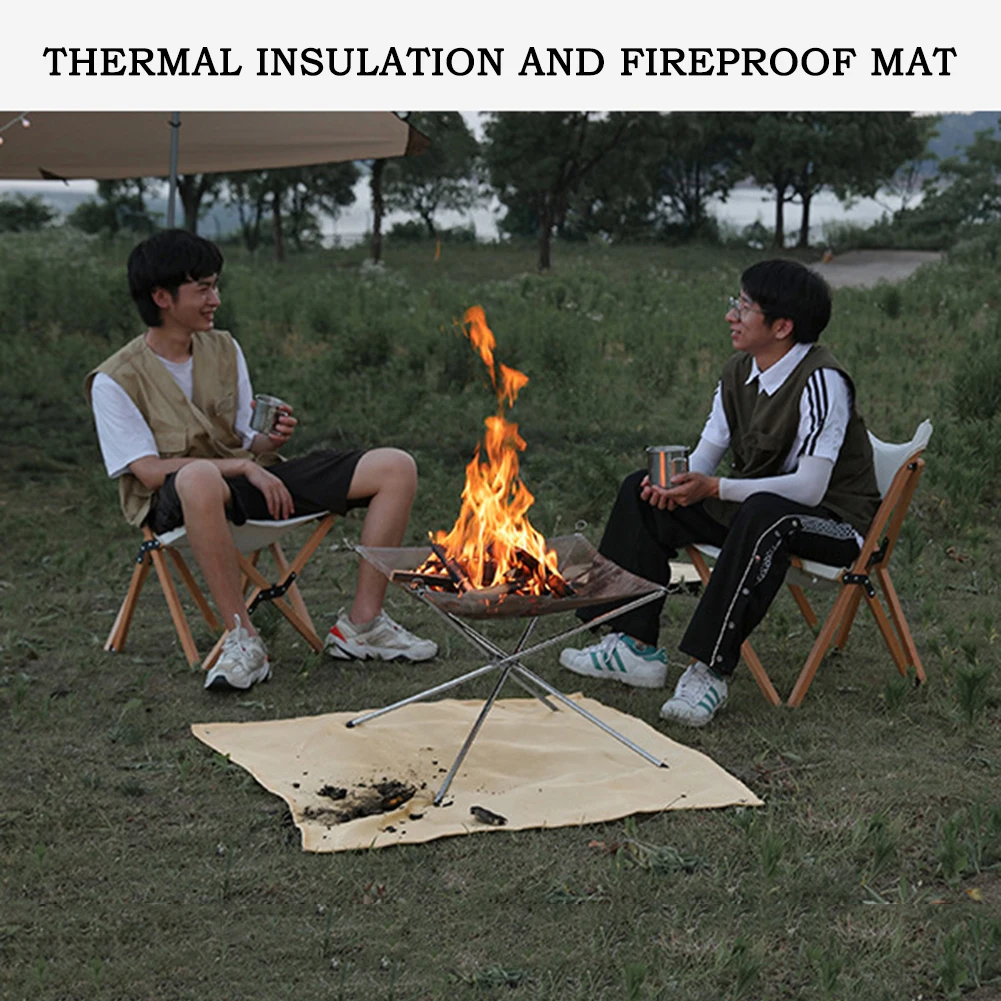 60x60cm Outdoor Camping Insulation Mat, Bbq Fireproof Cloth, Stove