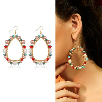 

Freshwater Natural Pearl Earrings European And American Woven Earrings
