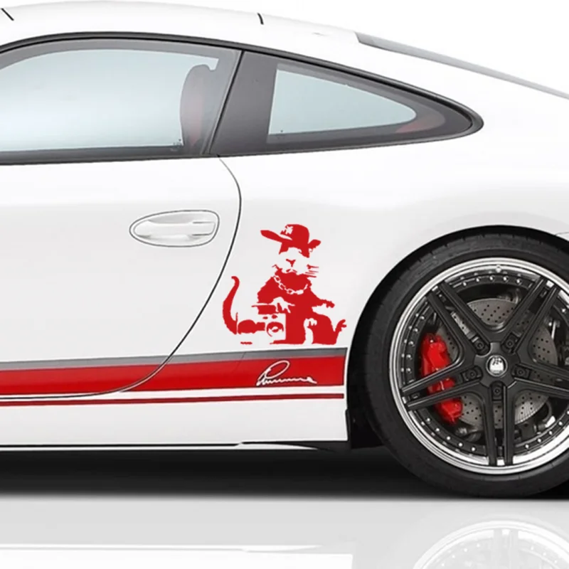 Автомобильная наклейка RAPPER RAT Banksy виниловая для окна тела марафона бега