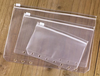 

300 Pcs File Small Things Keeper A5 A6 A7 PVC Transparent Bag for 6 Holes Loose Leaf Spiral Binder Notebook Planner Agenda