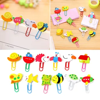 

48PCS Creative Animal Bookmarks Pin Adorable Animal Bookmarks Pin Cartoon Animal Paper Clips Funny School Supplies