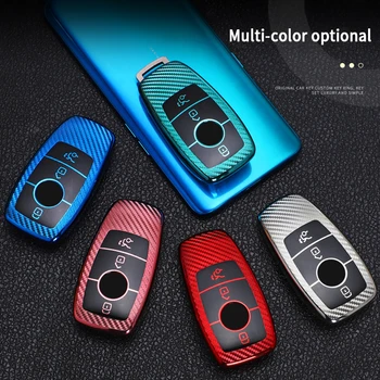 

Hot Sales New Car Styling Carbon fiber pattern Soft TPU Full Smart Cover Car Key Case Shell For Mercedes-Benz Auto Accessories