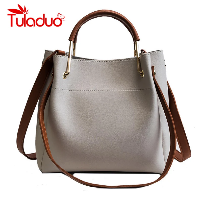 Koop Vintage PU Lederen Dames Handtassen Vrouwen Messenger Bags Bakken Designer Crossbody Over Schoudertas Boston Hand Bags Hot Koop