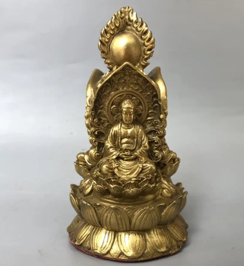 

China brass three face Buddha crafts statue